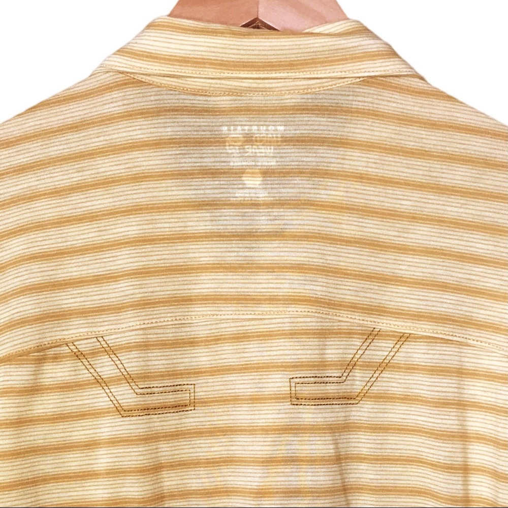 Mountain Hardwear 1/2 Zip Polo Pullover Yellow Stripes Performance Shirt Mens XL - Picture 10 of 13